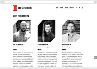 Vancouver Film Production WordPress Web Development