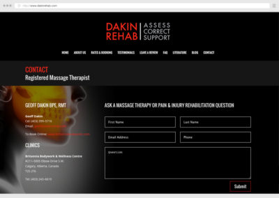 Calgary Registered Massage Therapist WordPress Web Design