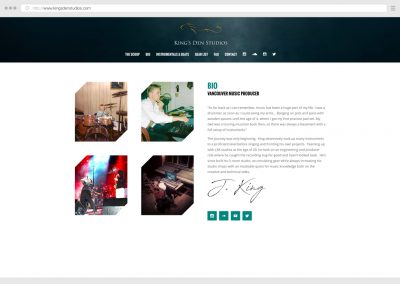 Vancouver Music Recording Studio WordPress Web Design