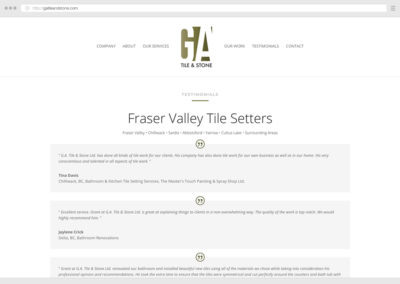 Fraser Valley Tile Setters WordPress Web Design